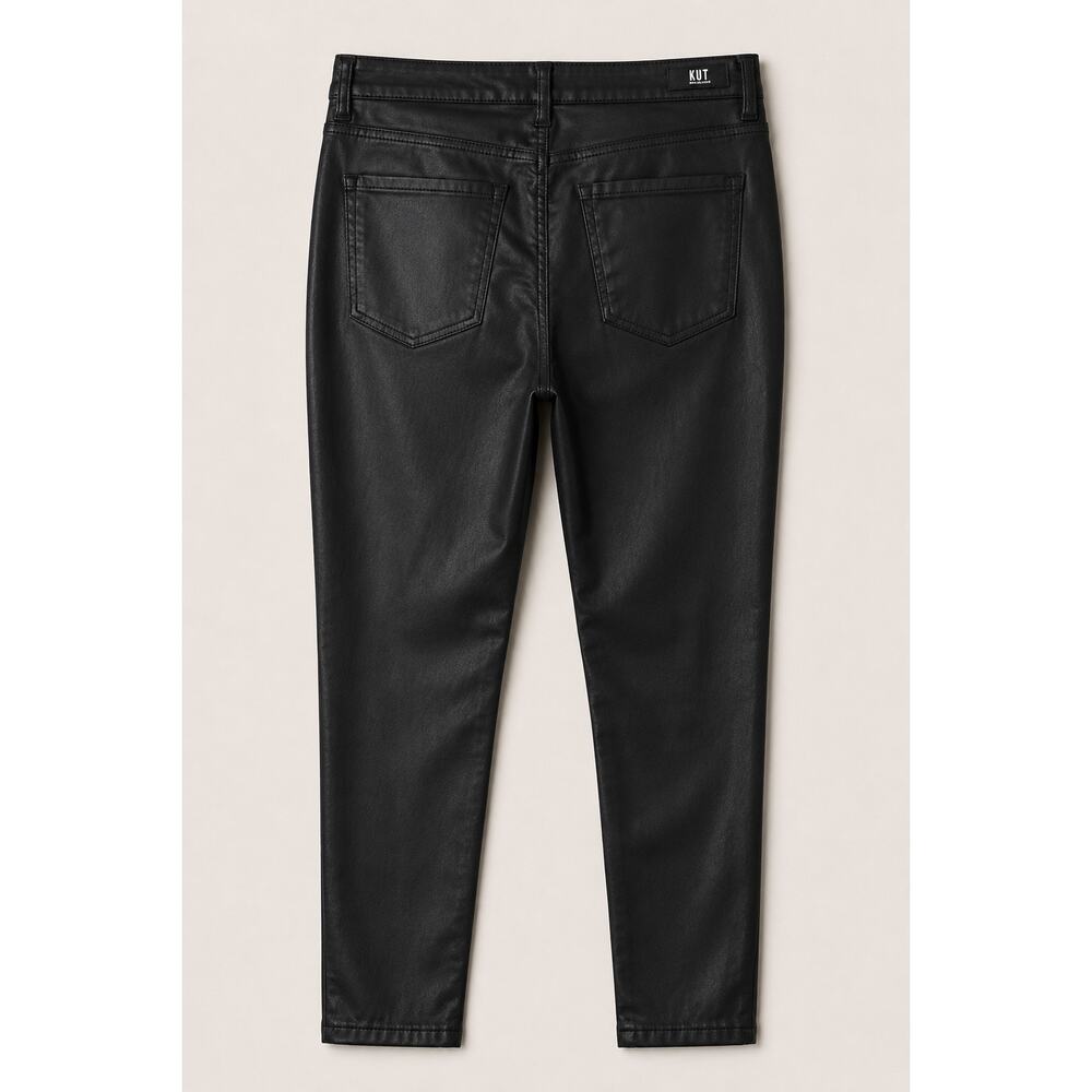 KUT From The Kloth Black Coated Skinny Jeans Pants Size 12 - Picture 6 of 8